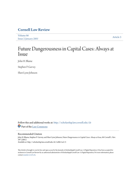 Future Dangerousness in Capital Cases: Always at Issue John H