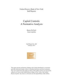 Capital Controls: a Normative Analysis