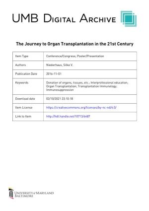 Journey to Organ Transplantation in the 21St Century