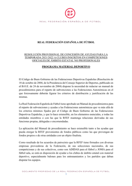 Real Federación Española De Fútbol Resolución