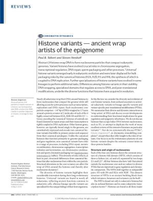 Histone Variants — Ancient Wrap Artists of the Epigenome