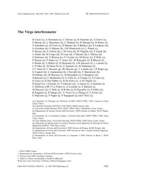 The Virgo Interferometer