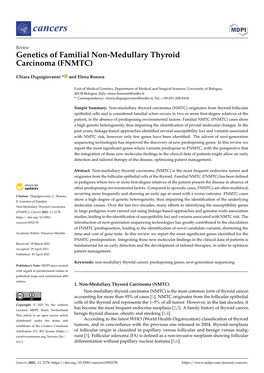 Genetics of Familial Non-Medullary Thyroid Carcinoma (FNMTC)