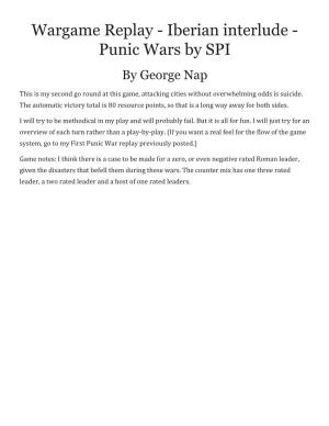 Punic Wars by SPI by George Nap