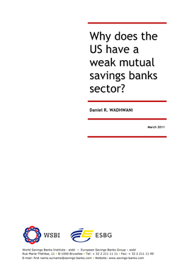 Why Does the US Have a Weak Mutual Savings Banks Sector?