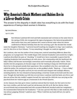 Why America's Black Mothers and Babies Are in a Life-Or-Death Crisis