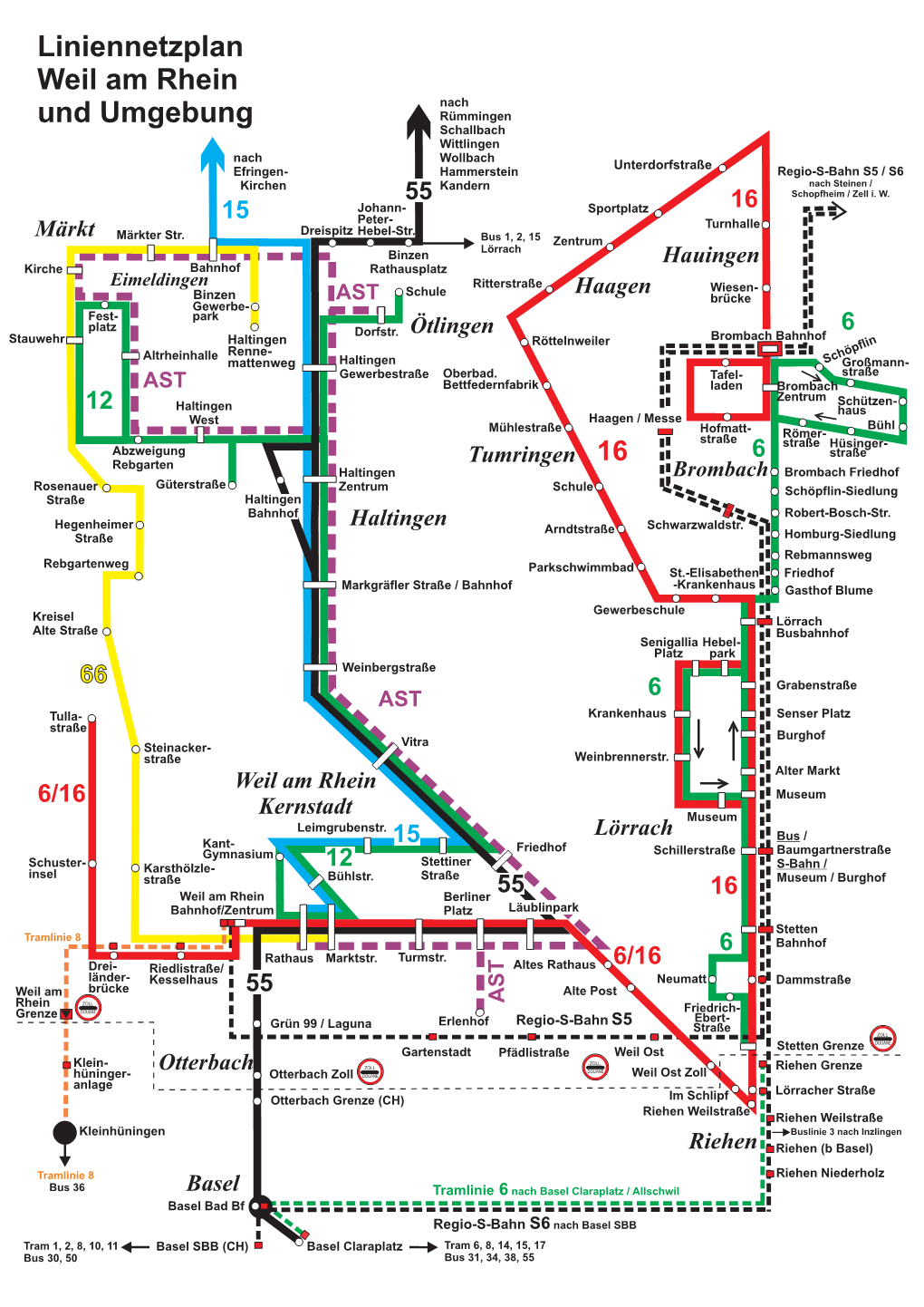 Liniennetzplan Stadtverkehr Weil Am Rhein 2020