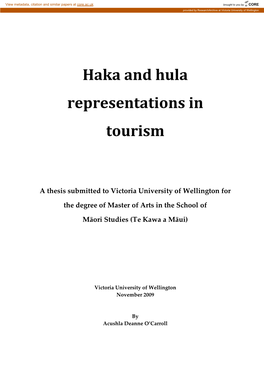 Haka and Hula Representations in Tourism