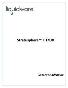 Stratusphere™ FIT & UX: Security Addendum