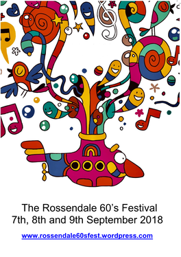 The Rossendale 60'S Festival 7Th, 8Th and 9Th September 2018
