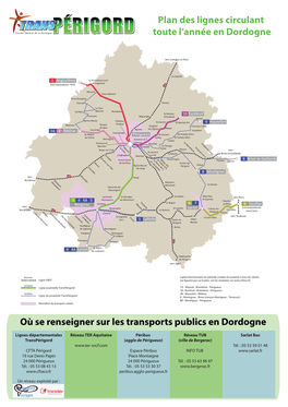 Plan Des Lignes Circulant Toute L'année En Dordogne