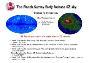 The Planck Survey Early Release SZ Sky