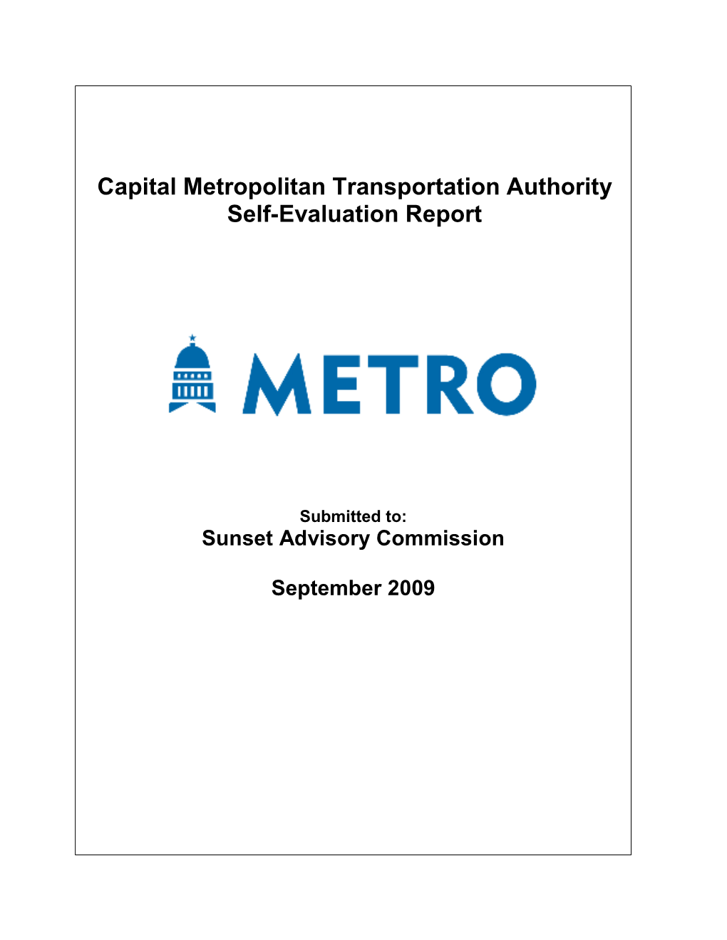 Capital Metropolitan Transportation Authority Self-Evaluation Report