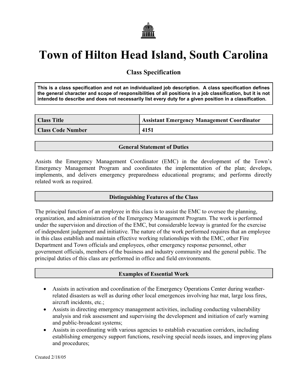 Town of Hilton Head Island, South Carolina