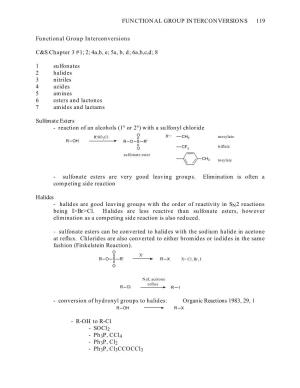 Functional Group Interconversions 119