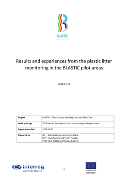 Results and Experiences from the Plastic Litter Monitoring in the BLASTIC Pilot Areas