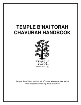 Temple B'nai Torah Chavurah Handbook