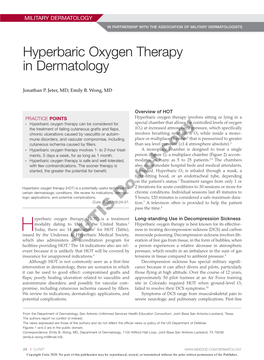 Hyperbaric Oxygen Therapy in Dermatology