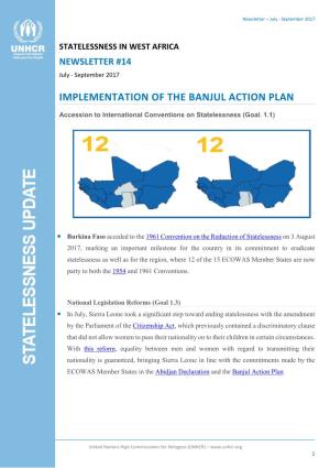 Implementation of the Banjul Action Plan