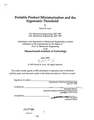 Portable Product Miniaturization and the Ergonomic Threshold by David H