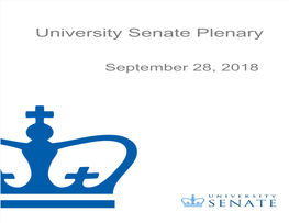 University Senate Plenary