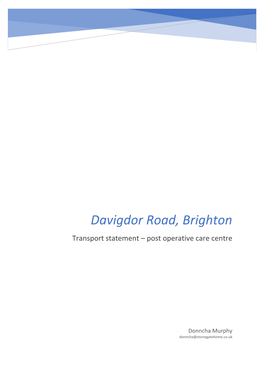 Davigdor Road, Brighton Transport Statement – Post Operative Care Centre