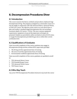8. Decompression Procedures Diver