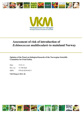 Assessment of Risk of Introduction of Echinococcus Multilocularis to Mainland Norway