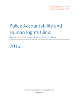 Police Accountability and Human Rights Clinic 2016