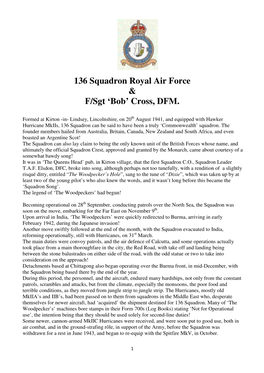 136 Squadron Royal Air Force & F/Sgt 'Bob' Cross, DFM