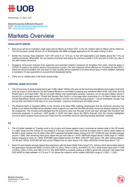 Markets Overview