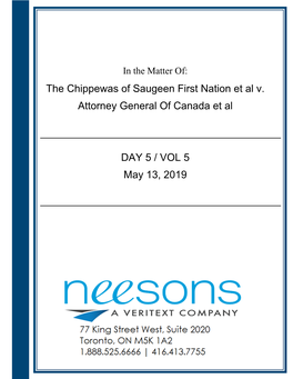 The Chippewas of Saugeen First Nation Et Al V. Attorney General Of