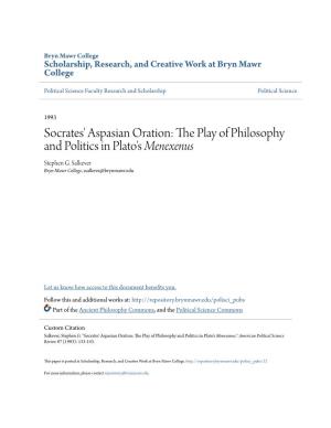 Socrates' Aspasian Oration: the Play of Philosophy and Politics in Plato's