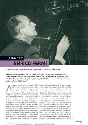 A Tribute to Enrico Fermi
