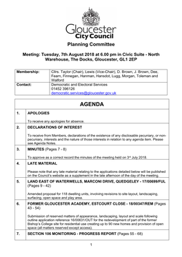 (Public Pack)Agenda Document for Planning Committee, 07/08/2018