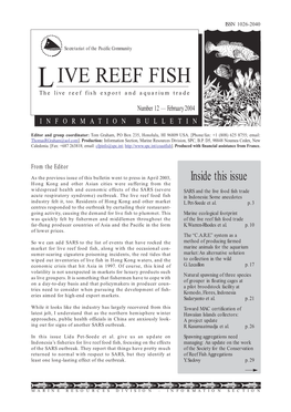 SPC Live Reef Fish Information Bulletin