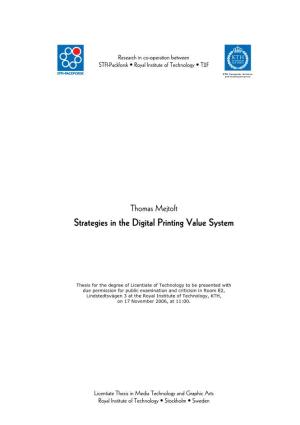 Strategies in the Digital Printing Value System