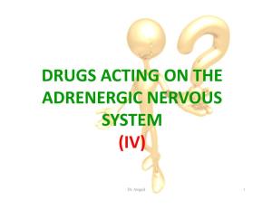 Drugs Acting on the Adrenergic Nervous System (Iv)