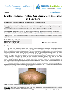 Kindler Syndrome: a Rare Genodermatosis Presenting in 2 Brothers