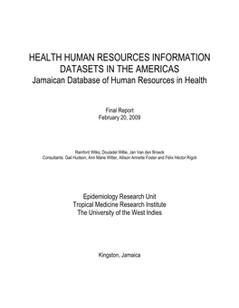 Jamaican Database of Human Resources in Health