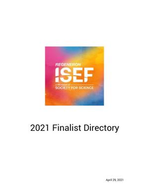 2021 Finalist Directory