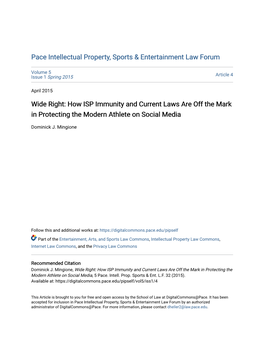 How ISP Immunity and Current Laws Are Off the Mark in Protecting the Modern Athlete on Social Media