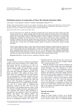 Distribution Patterns of Ectoparasites of Glossy Ibis (Plegadis Falcinellus) Chicks Laid Touatia,B, Jordi Figuerolac, Ahmed H