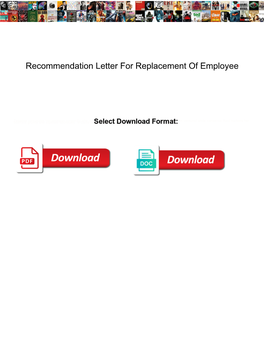 Recommendation Letter for Replacement of Employee