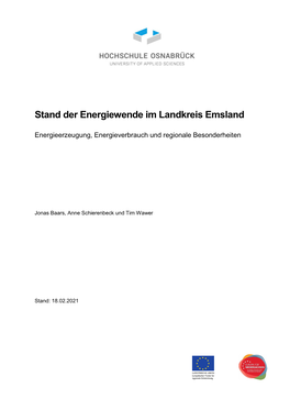 Stand Der Energiewende Im Landkreis Emsland
