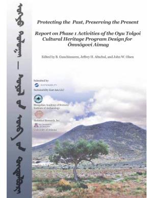 Oyu Tolgoi Report on Phase 1 Activities of the Cultural Heritage