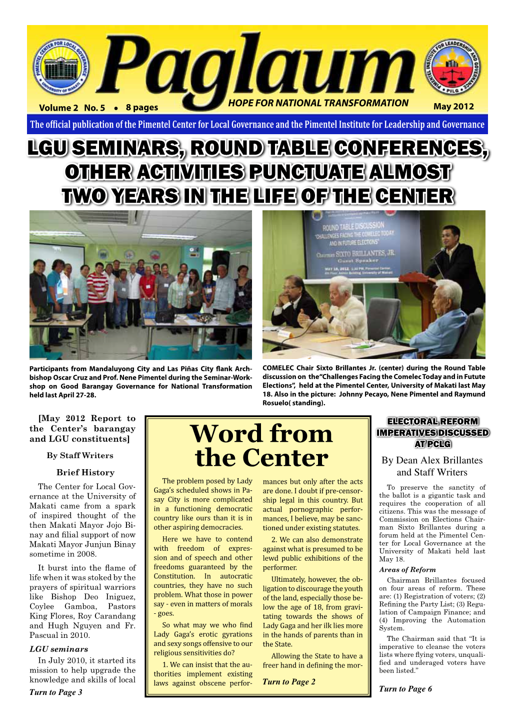 Paglaum Newsletter May 2012 Issue