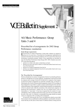 VCE Bulletin Supplement 2