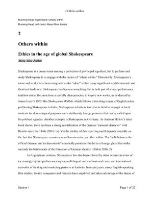 2 Others Within Ethics in the Age of Global Shakespeare