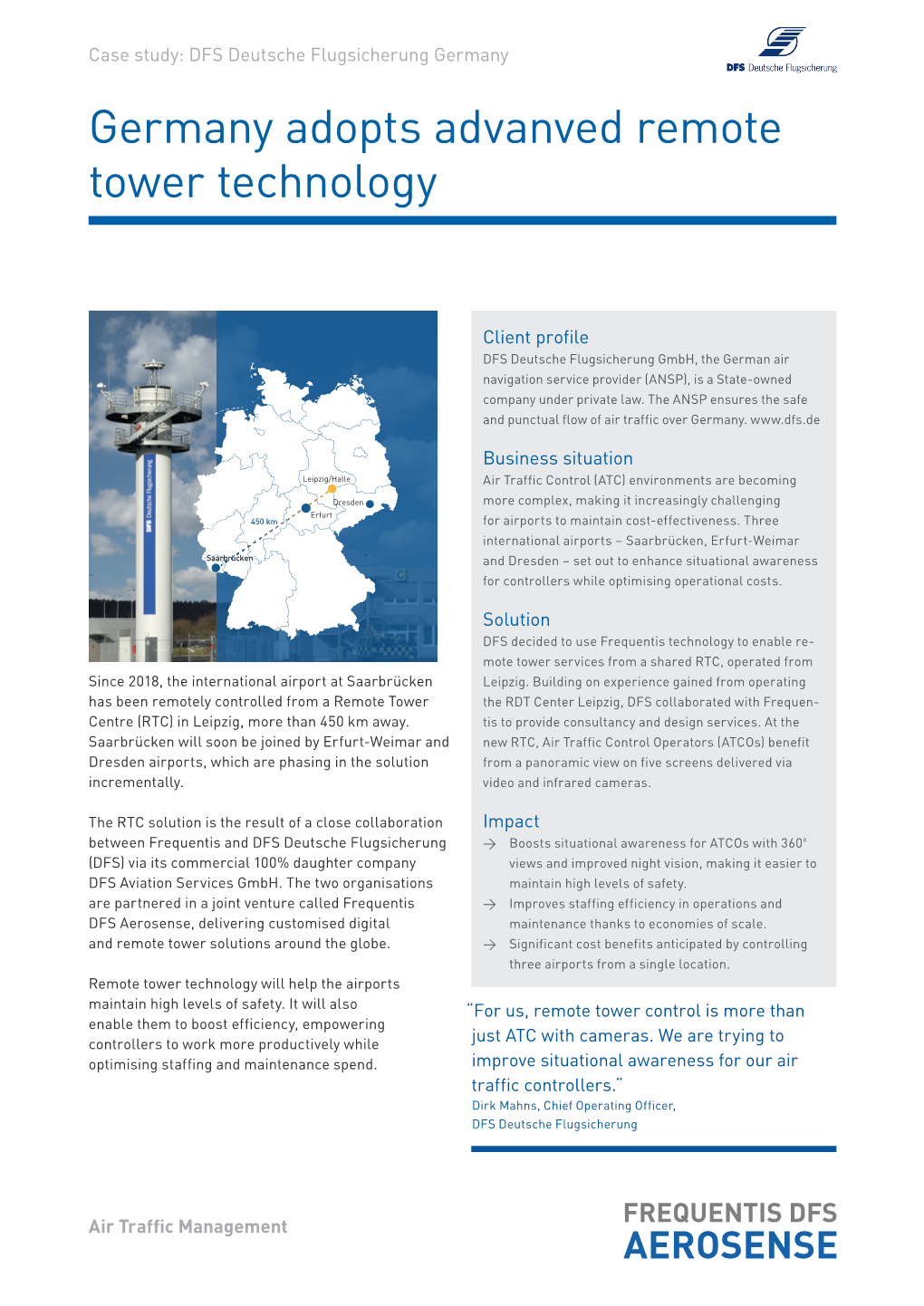 Germany Adopts Advanved Remote Tower Technology